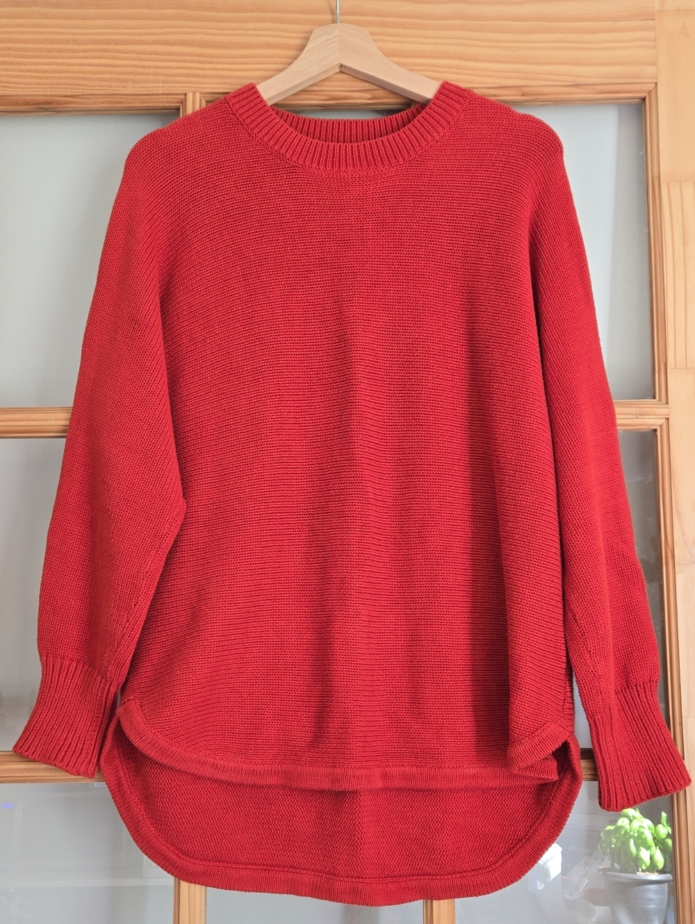 Philosophy 100% Cotton Knit Crewneck Sweater Jumper Rust Orange Red Cozy